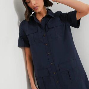 Navy Lightweight Poplin Nala Dress